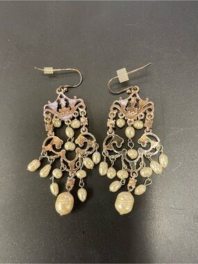 Pearl Drop Chandelier Earrings